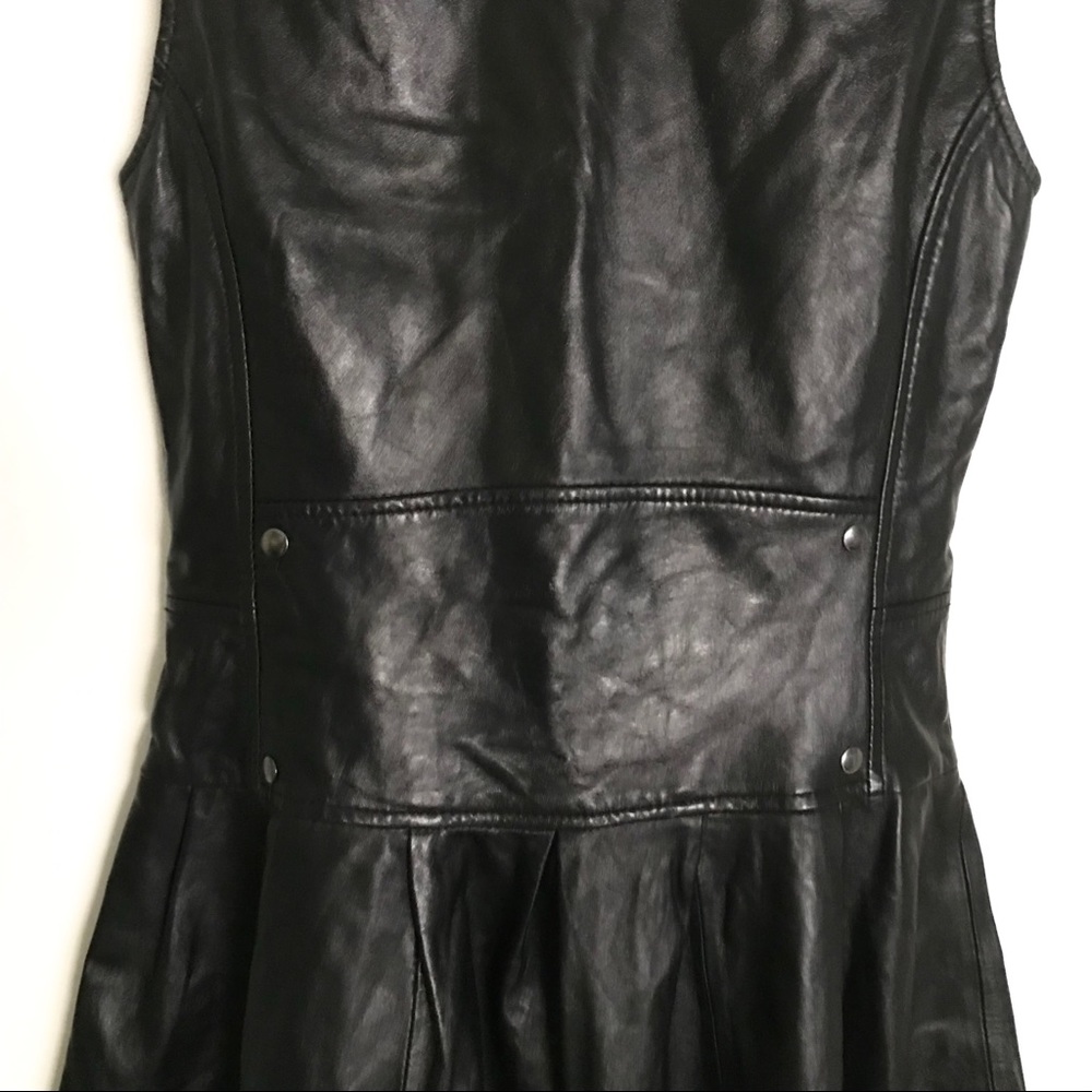 Artelier by Nicole Miller black leather moto dress - Picture 7 of 8